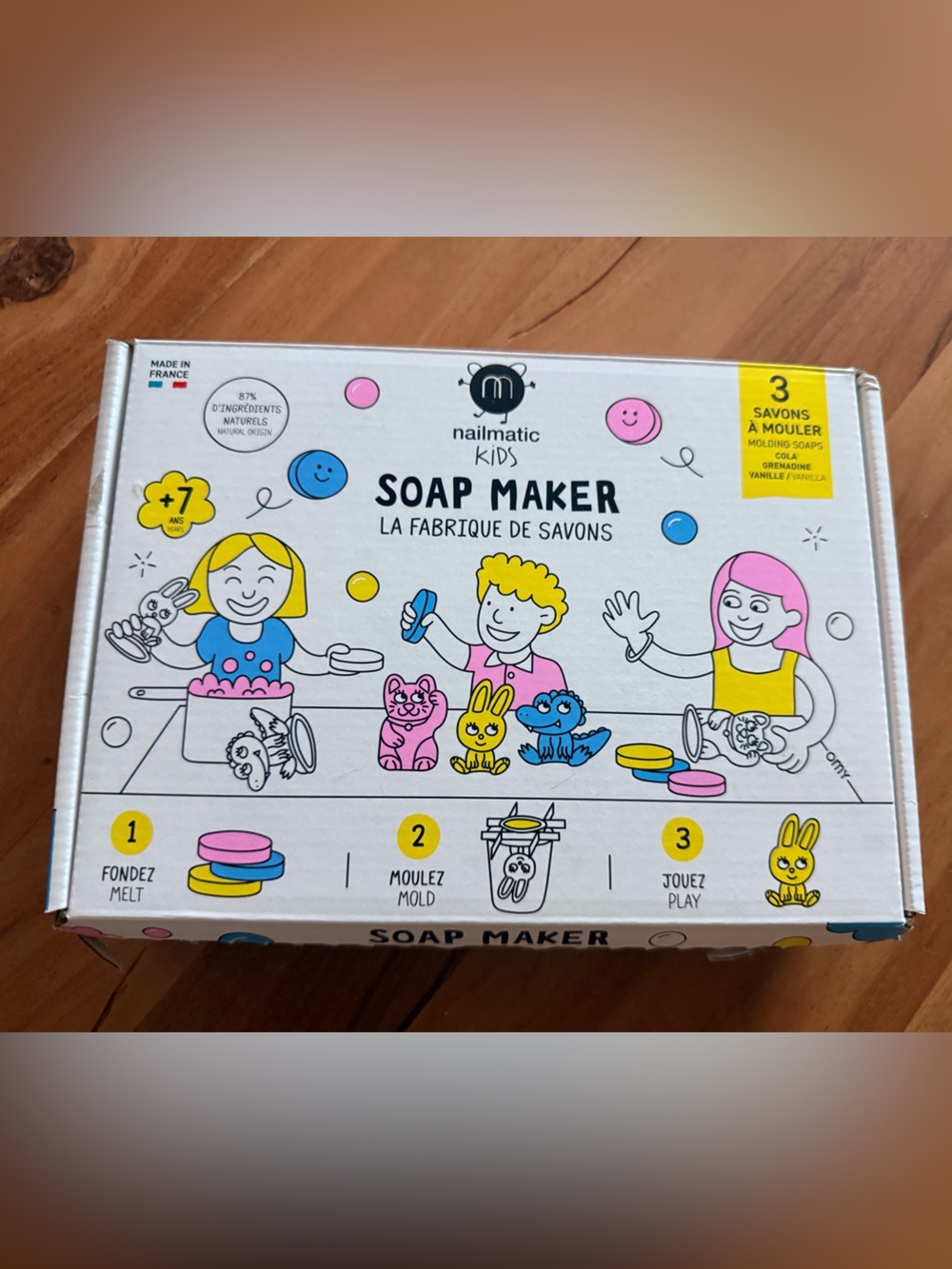 Brand New Open Box Nailmatic Kids Soap Maker Kit — Pink, Yellow & Blue